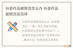 抖音作品被限流怎么办 抖音作品被限流会怎样