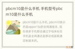 pbcm10是什么手机 手机型号pbcm10是什么手机