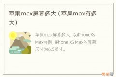 苹果max有多大 苹果max屏幕多大