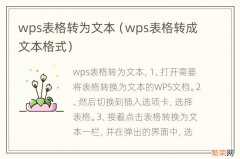 wps表格转成文本格式 wps表格转为文本