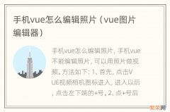 vue图片编辑器 手机vue怎么编辑照片