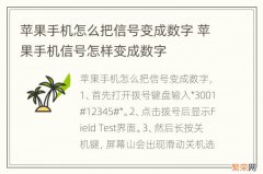 苹果手机怎么把信号变成数字 苹果手机信号怎样变成数字