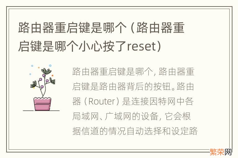 路由器重启键是哪个小心按了reset 路由器重启键是哪个