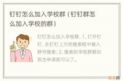 钉钉群怎么加入学校的群 钉钉怎么加入学校群