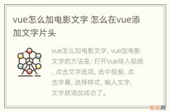 vue怎么加电影文字 怎么在vue添加文字片头