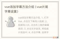 vue片尾字幕设置 vue添加字幕方法介绍