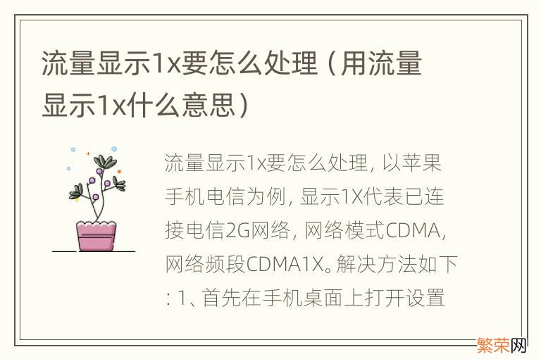 用流量显示1x什么意思 流量显示1x要怎么处理