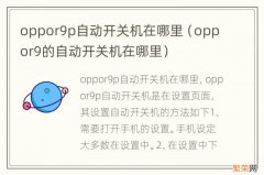 oppor9的自动开关机在哪里 oppor9p自动开关机在哪里