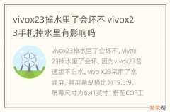 vivox23掉水里了会坏不 vivox23手机掉水里有影响吗