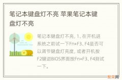 笔记本键盘灯不亮 苹果笔记本键盘灯不亮