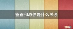 爸爸和叔伯是什么关系 爸爸和伯伯是什么关系