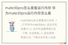 mate30pro怎么查看运行内存 华为mate30pro运行内存怎么看