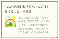 ps怎么把图片拉大拉小 ps怎么把图片拉大拉小快捷键