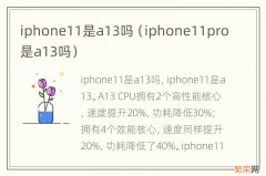 iphone11pro是a13吗 iphone11是a13吗