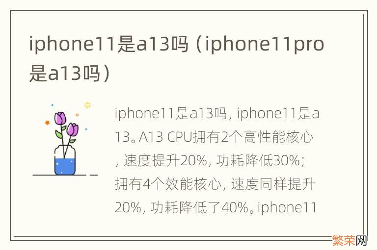iphone11pro是a13吗 iphone11是a13吗