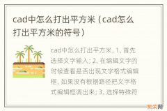 cad怎么打出平方米的符号 cad中怎么打出平方米