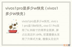 vivos1多少W快充 vivos1pro是多少w快充