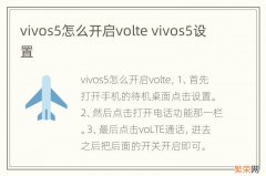 vivos5怎么开启volte vivos5设置