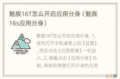 魅族16s应用分身 魅族16T怎么开启应用分身