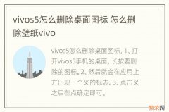 vivos5怎么删除桌面图标 怎么删除壁纸vivo