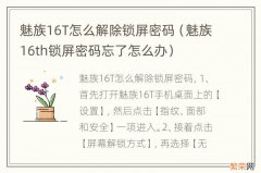 魅族16th锁屏密码忘了怎么办 魅族16T怎么解除锁屏密码