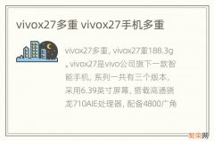 vivox27多重 vivox27手机多重