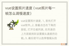 vue照片每一帧怎么调慢速度 vue设置照片速度