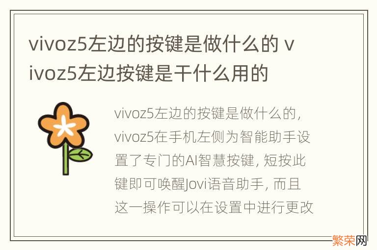 vivoz5左边的按键是做什么的 vivoz5左边按键是干什么用的