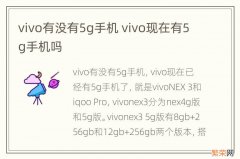 vivo有没有5g手机 vivo现在有5g手机吗