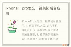 iPhone11pro怎么一键关闭后台应用