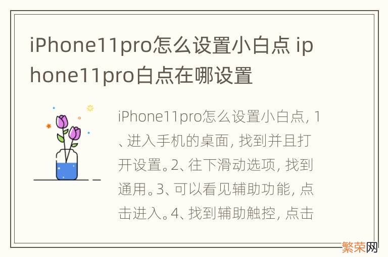 iPhone11pro怎么设置小白点 iphone11pro白点在哪设置