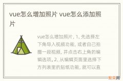 vue怎么增加照片 vue怎么添加照片