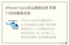 iPhone11pro怎么删除应用 苹果11如何删除应用