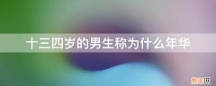 十三四岁的男生称为什么年华 男生十三岁叫什么年华