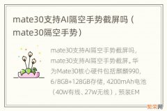 mate30隔空手势 mate30支持AI隔空手势截屏吗