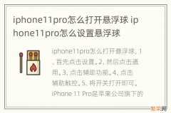 iphone11pro怎么打开悬浮球 iphone11pro怎么设置悬浮球