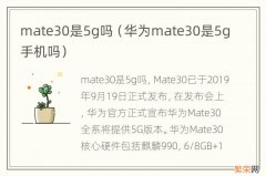 华为mate30是5g手机吗 mate30是5g吗