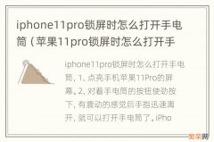 苹果11pro锁屏时怎么打开手电筒 iphone11pro锁屏时怎么打开手电筒
