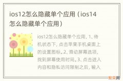 ios14怎么隐藏单个应用 ios12怎么隐藏单个应用