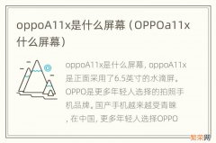 OPPOa11x什么屏幕 oppoA11x是什么屏幕