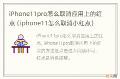 iphone11怎么取消小红点 iPhone11pro怎么取消应用上的红点