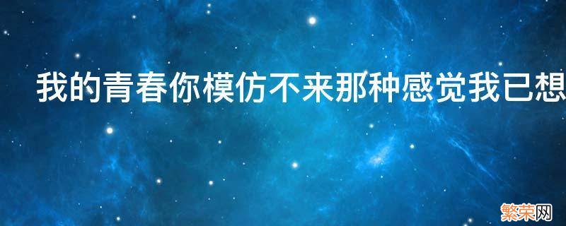 我的青春你模仿不来那种感觉我已想起来什么歌