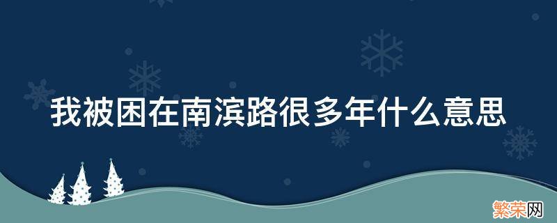 我被困住南滨路很多年 我被困在南滨路很多年什么意思