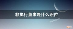 非执行董事是什么职位 什么叫非执行董事