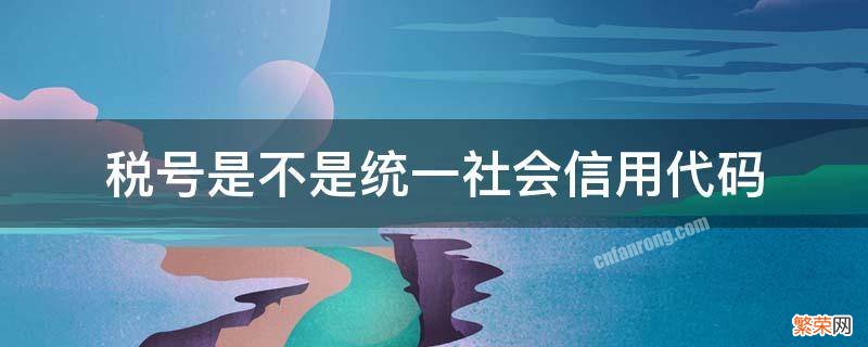 税号是不是就是统一社会信用代码 税号是不是统一社会信用代码