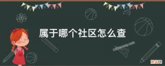 如何查询属于什么社区 属于哪个社区怎么查