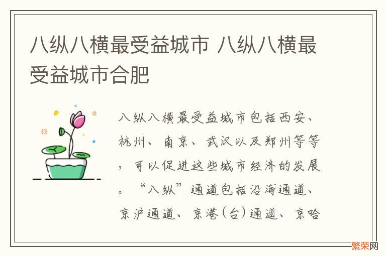 八纵八横最受益城市 八纵八横最受益城市合肥