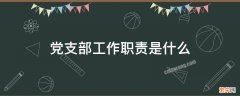 党支部工作职责是什么 党支部的职责具体是什么