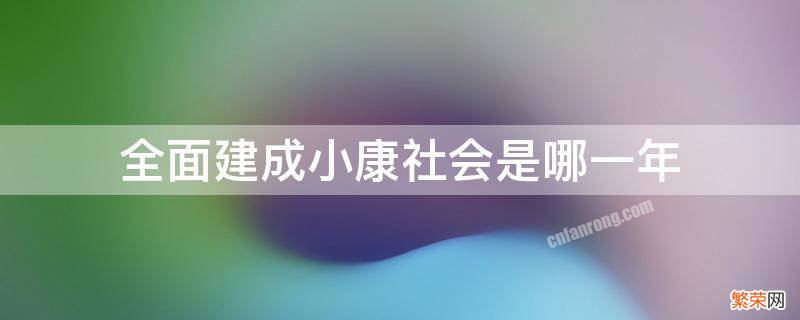 全面建成小康社会实现了吗 全面建成小康社会是哪一年