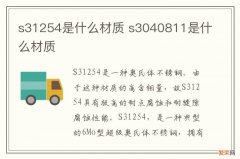 s31254是什么材质 s3040811是什么材质